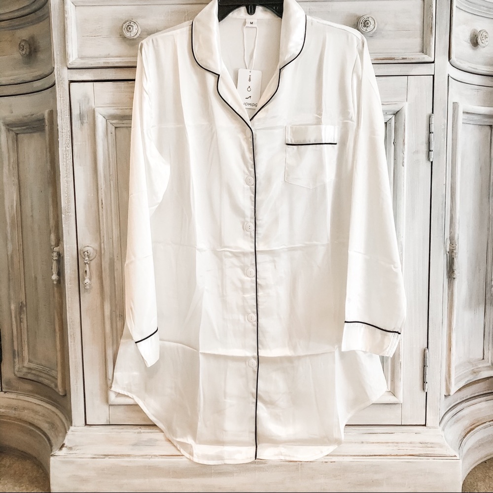 Silky Satin Button Down Pajama Dress